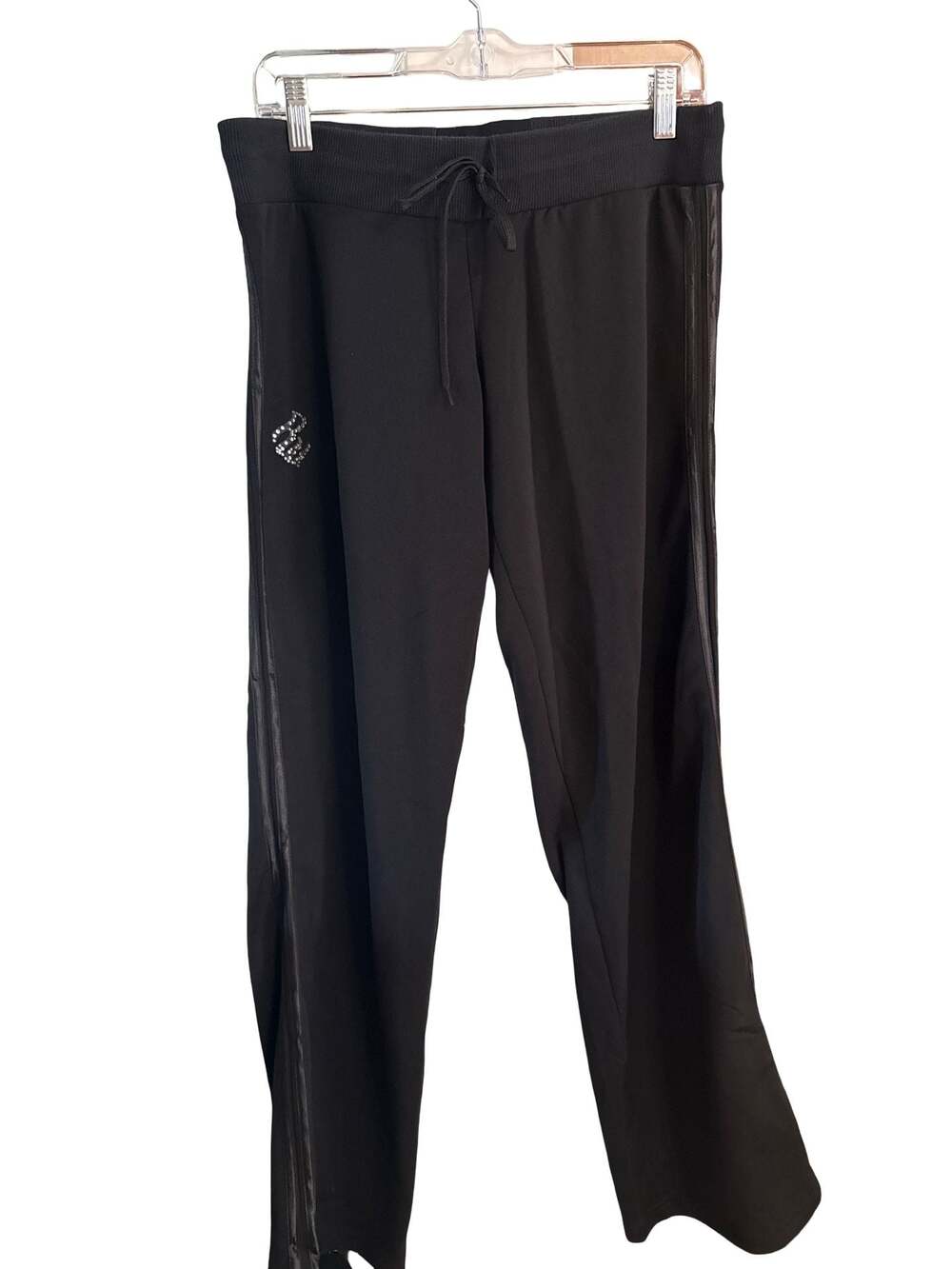 Rocawear Black Rhinestone Logo Jogger Sweatpants Size XL